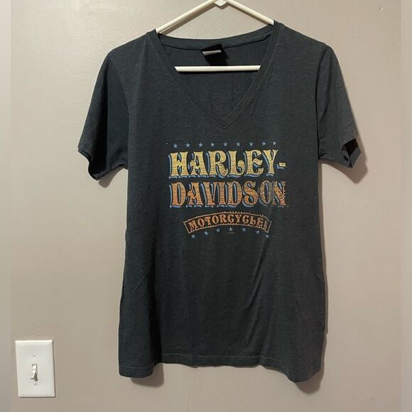 Harley Davidson short sleeve vneck - Picture 1 of 6